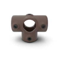 Buiskoppeling T-stuk met zij-uitgang - vintage bruin-B / 26,9 mm